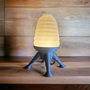 Space Age Mid Century Modern Hive Lamp LED Bulb Retro Style 60s 70s Silver